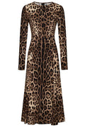 Dolce & Gabbana Leopard-Printed Flared Midi Dress