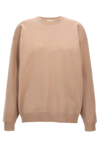 Saint Laurent Logo Embroidered Crewneck Sweatshirt