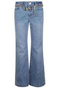 Michael Michael Kors Belted Bootcut High-Rise Jeans