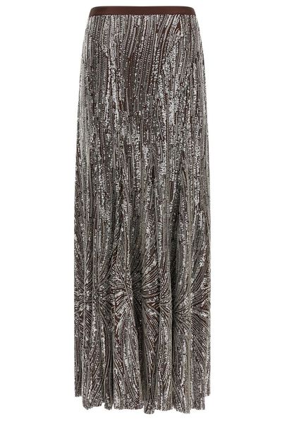 Paco Rabanne Sequin Pearl Long Skirt