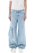 Off-White Toybox Painted Logo Patch Wide Leg Jeans