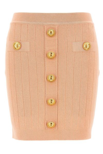Balmain Button Detailed High-Rise Mini Skirt