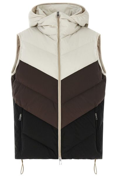 Kiton Chevron Drawstring Hem Padded Gilet