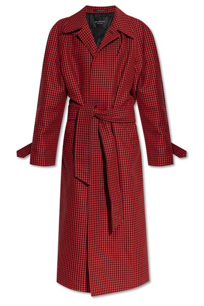 Balenciaga Houndstooth Pattern Long Coat
