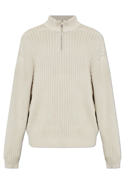 Balenciaga Half-Zip Ribbed Knit Jumper