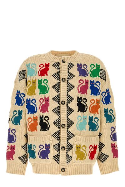 Valentino Animal Patterned Button-Up Cardigan