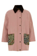 Valentino Floral-Pocket Denim Peacoat