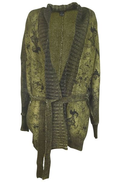 Avant Toi Belted Jacquard Knitted Jacket
