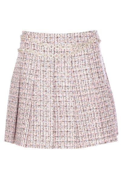 Self-Portrait Boucle Embellished Belt Mini Skirt