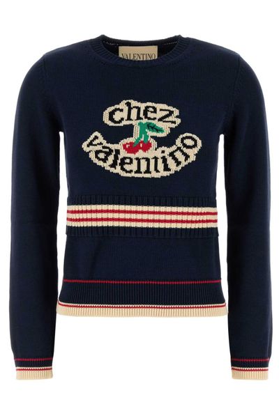 Valentino Cherry Patterned Crewneck Jumper