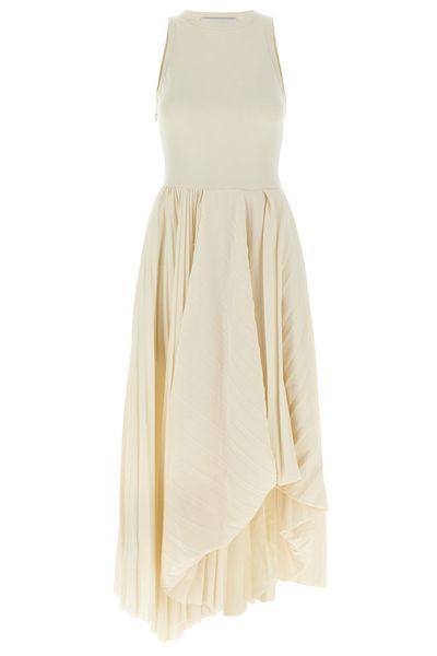 Alexander McQueen Asymmetric Sleeveless Pleated Dress