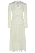 Self-Portrait Boucle Shawl Collared Midi Dress