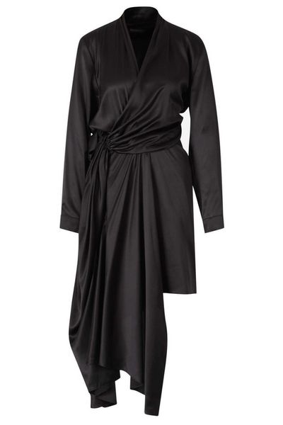Balenciaga Draped Asymmetric Midi Dress
