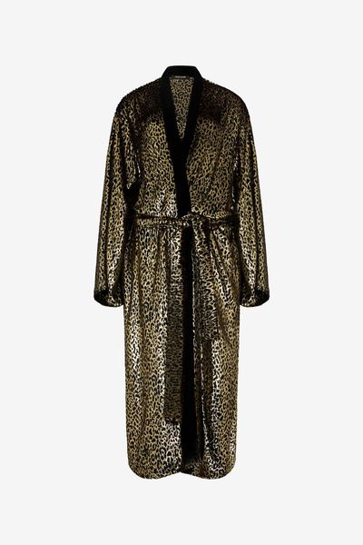 Roberto Cavalli Belted Leopard Jacquard Coat