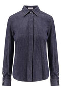 Brunello Cucinelli Embellished Long Sleeved Denim Shirt