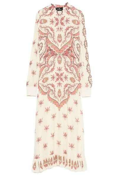 Etro Paisley Printed Long-Sleeved Midi Dress
