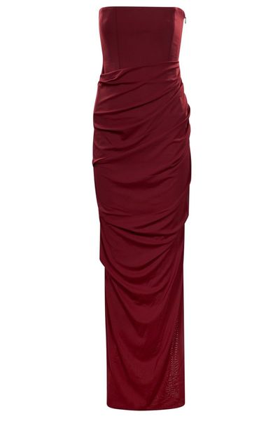 Alex Perry Strapless Draped Maxi Dress