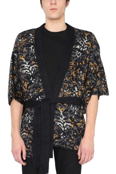 Saint Laurent V-Neck Tied Short-Sleeved Cardigan