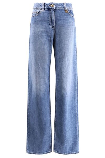 Elisabetta Franchi Logo Plaque Wide-Leg Jeans