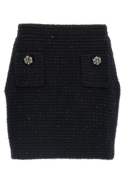 Self-Portrait Textured Knitted Mini Skirt