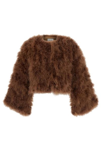 Yves Salomon Cropped Faux Fur Cape