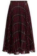 Max Mara Studio Pagano Pleated Checked Skirt