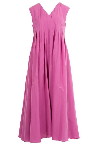 'S Max Mara Piega V-Neck Pleated Sleeveless Dress