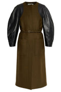 Fendi Single Breasted Belted Panelled Coat