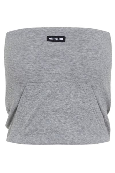 Miu Miu Logo Jersey Bandeau Top