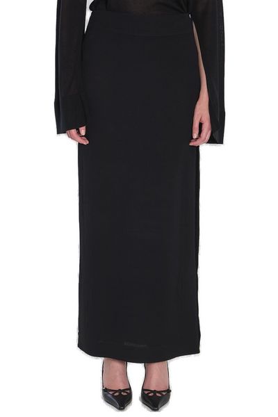 Totême Side Slit Slim Fit Midi Skirt