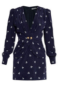 Alessandra Rich Bow Printed Dress