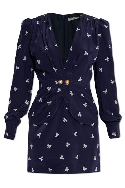 Alessandra Rich Bow Printed Dress