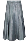 Desa 1972 Cut Pleat Leather Skirt