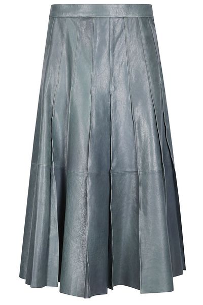 Desa 1972 Cut Pleat Leather Skirt