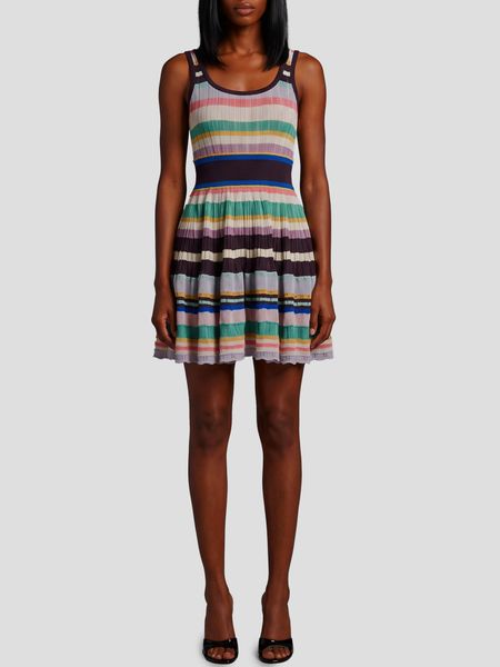 Alaïa Striped Crinoline Knit Mini Dress