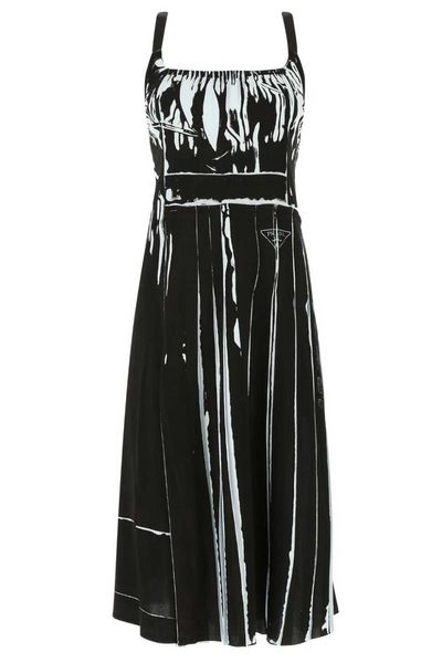 Prada U-Neck Sleeveless Sablé Dress