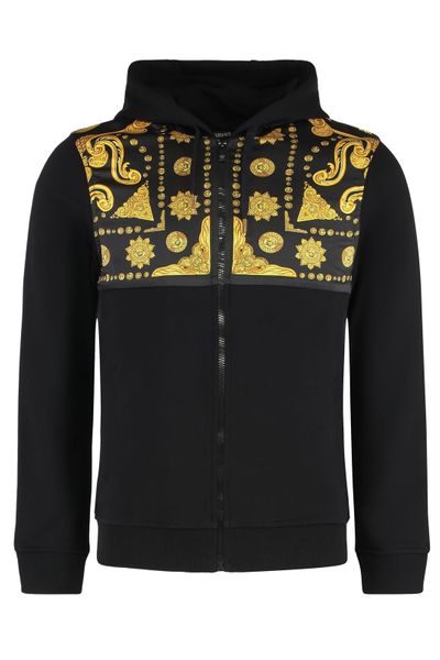 Versace Logo-Printed Zip-Up Hoodie