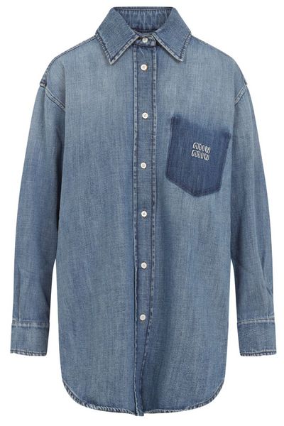 Miu Miu Button-Up Denim Shirt