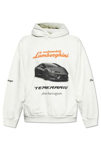 Balenciaga X Automobili Lamborghini Logo Printed Hoodie