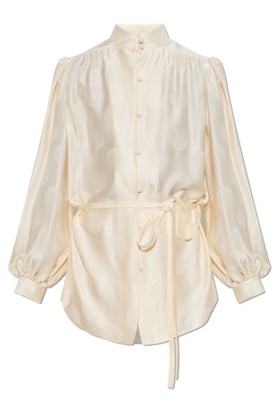 Valentino Jacquard Polka Dot Patterned Belted Shirt