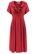 Alberta Ferretti Short Sleeve Pleated Dress