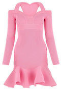 Alexander McQueen Ruffle Detailed Flared Mini Dress