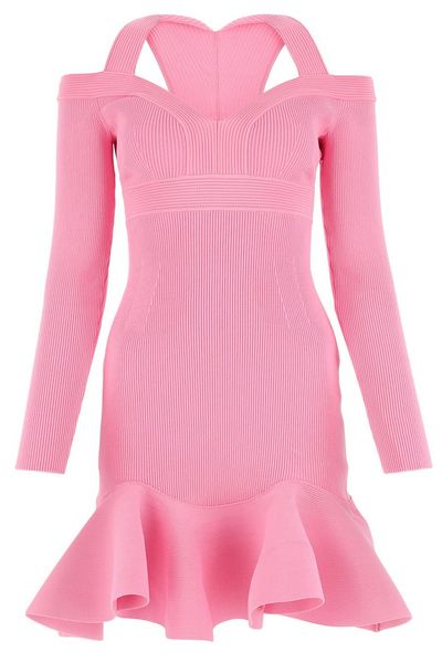 Alexander McQueen Ruffle Detailed Flared Mini Dress
