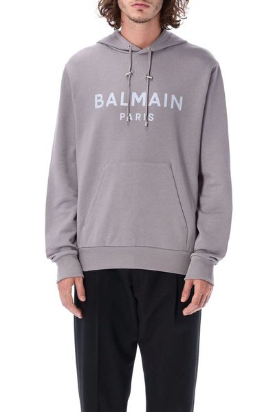 Balmain Logo Printed Drawstring Hoodie