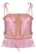 Chloé Lace Panelled Drawstring Satin Camisole Top