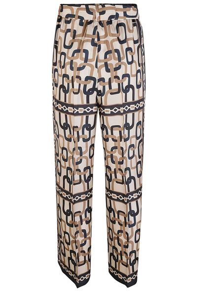 Max Mara Chain-Print Wide-Leg Pants
