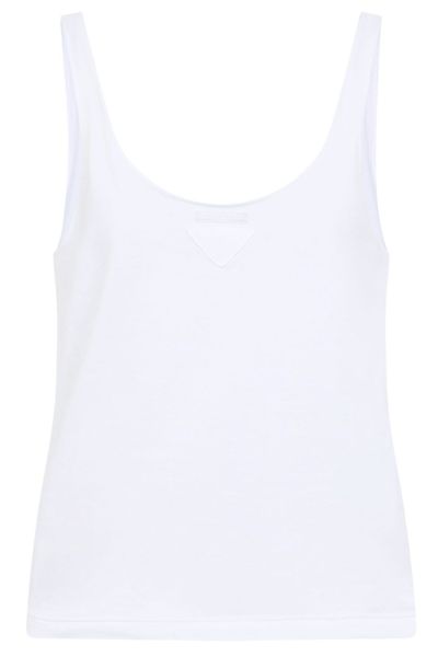 Prada Triangle-Logo Patch Tank Top