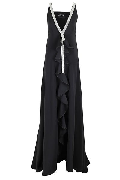Giovanni Bedin V-Neck Ruffled Maxi Dress