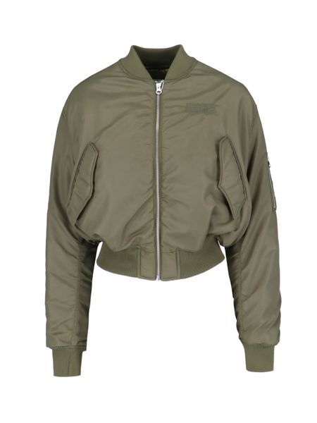 MM6 Maison Margiela Logo Embroidered Zipped Bomber Jacket