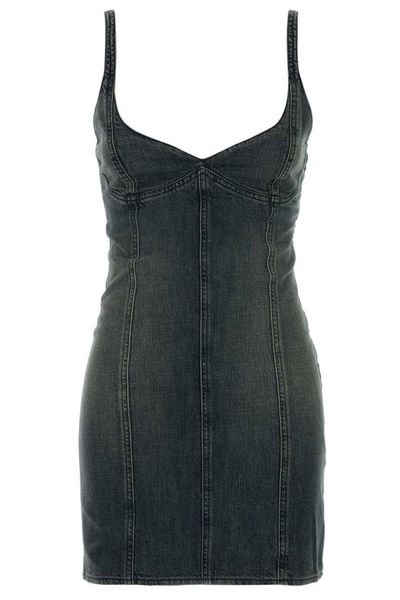 Balenciaga Corseted Denim Mini Dress